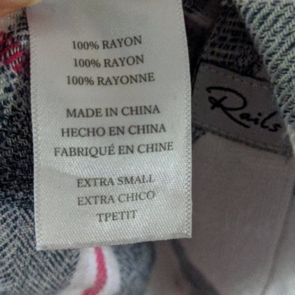 Rails Hunter plaid long sleeve button up flannel shirt size XS - Picture 8 of 8